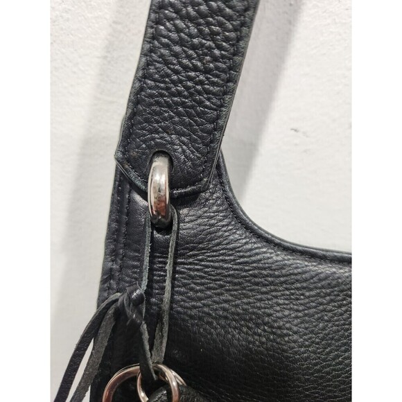 ROLFS Vintage Black Pebble Leather Front Flap Saddle Shoulder Bag - Picture 2 of 11